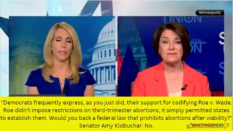 Democrats frequently express, as you just did, their support for codifying Roe v. Wade. Roe