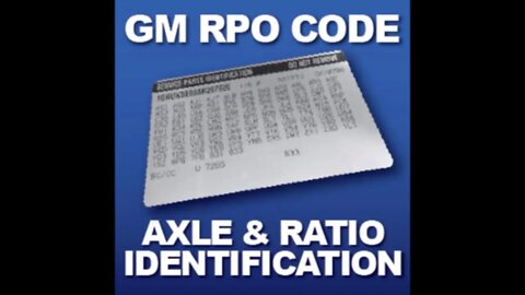 GM REAR END GEAR CODES LOCATION AND WHAT THAT MEANS!!!!!!