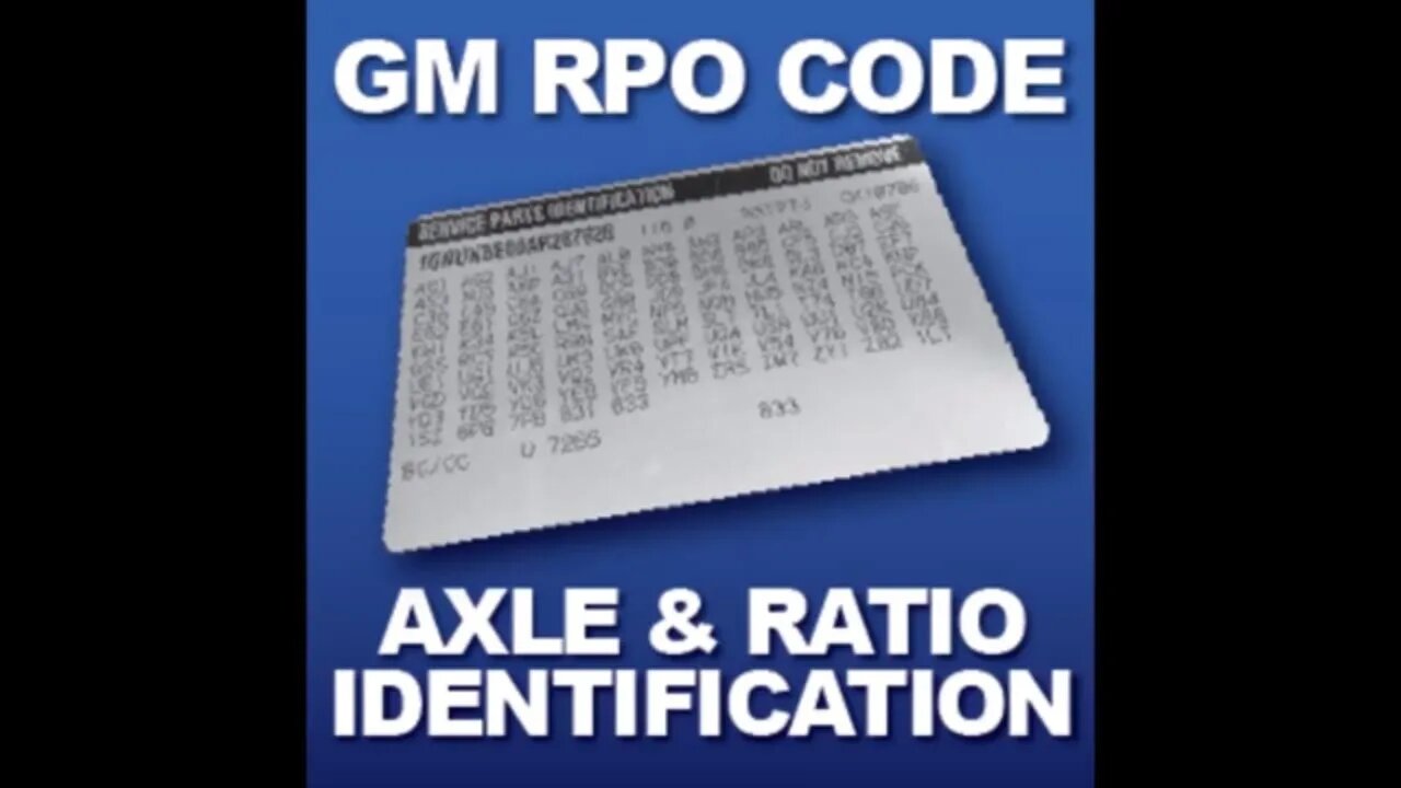 GM REAR END GEAR CODES LOCATION AND WHAT THAT MEANS!!!!!!