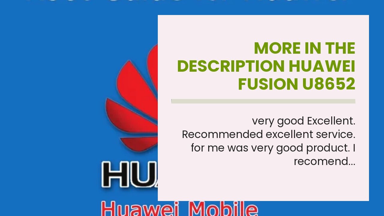 More In The Description HUAWEI Fusion U8652 Unlocked GSM Phone with Android 2.3 OS, Touchscreen...