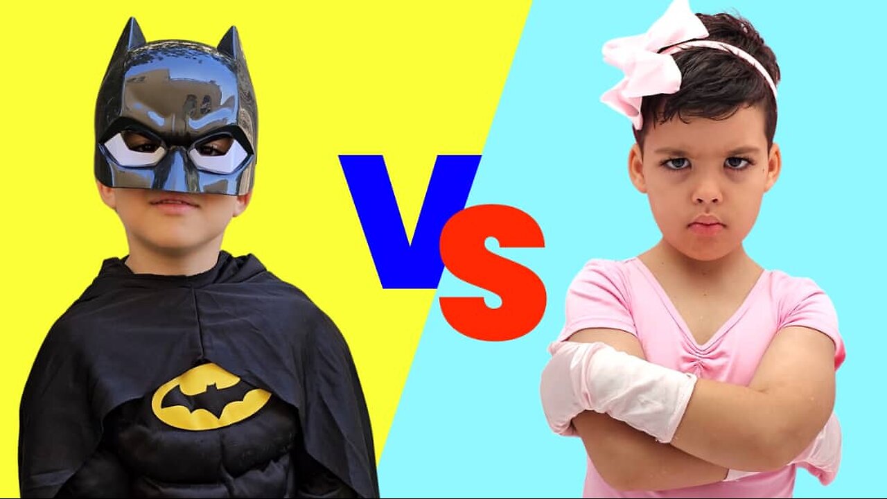 Kids story about Superhero - Batman Superhero video for kids-Kernie and twins