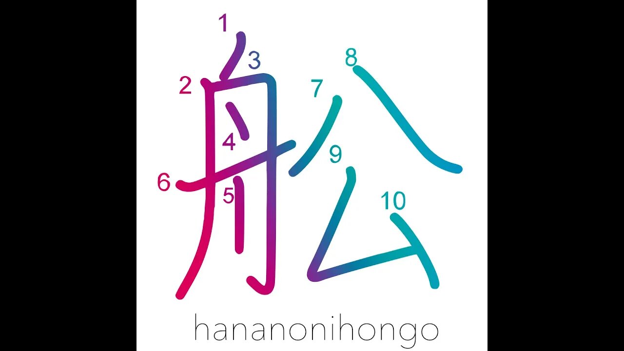 舩 - boat/ship/vessel ⛵ - Learn how to write Japanese Kanji 舩 - hananonihongo.com