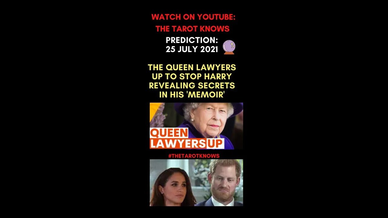 🔮 PREDICTED! HARRY'S BOOK WILL BE STOPPED! 25th July BEFORE THE QUEEN LAWYERED UP! #shorts #tarot