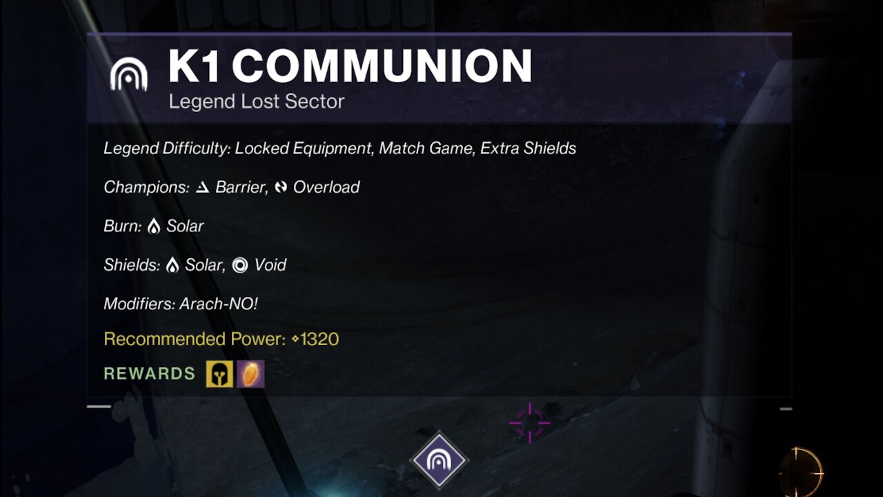 Destiny 2 Legend Lost Sector: The Moon - K1 Communion 12-6-21