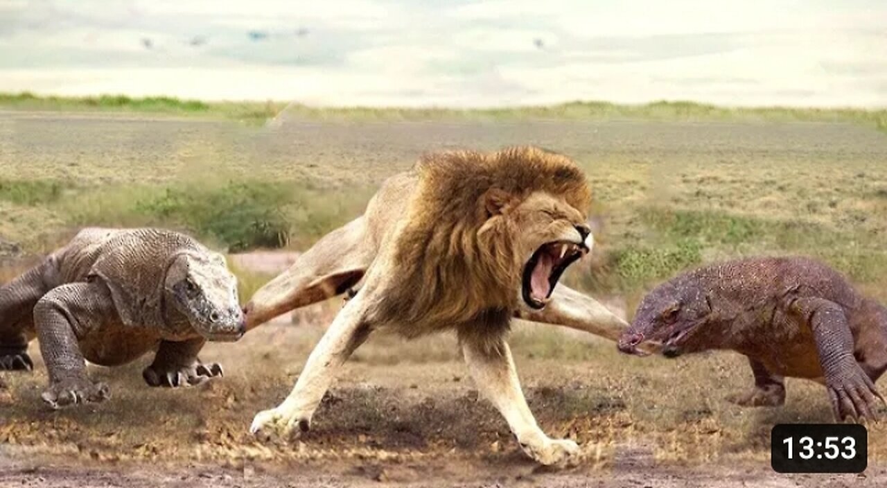 Aghast! The Brutal Moment When the Fierce Lion Couldn't Avoid The Giant Lizard Bites| Wildlife 2023