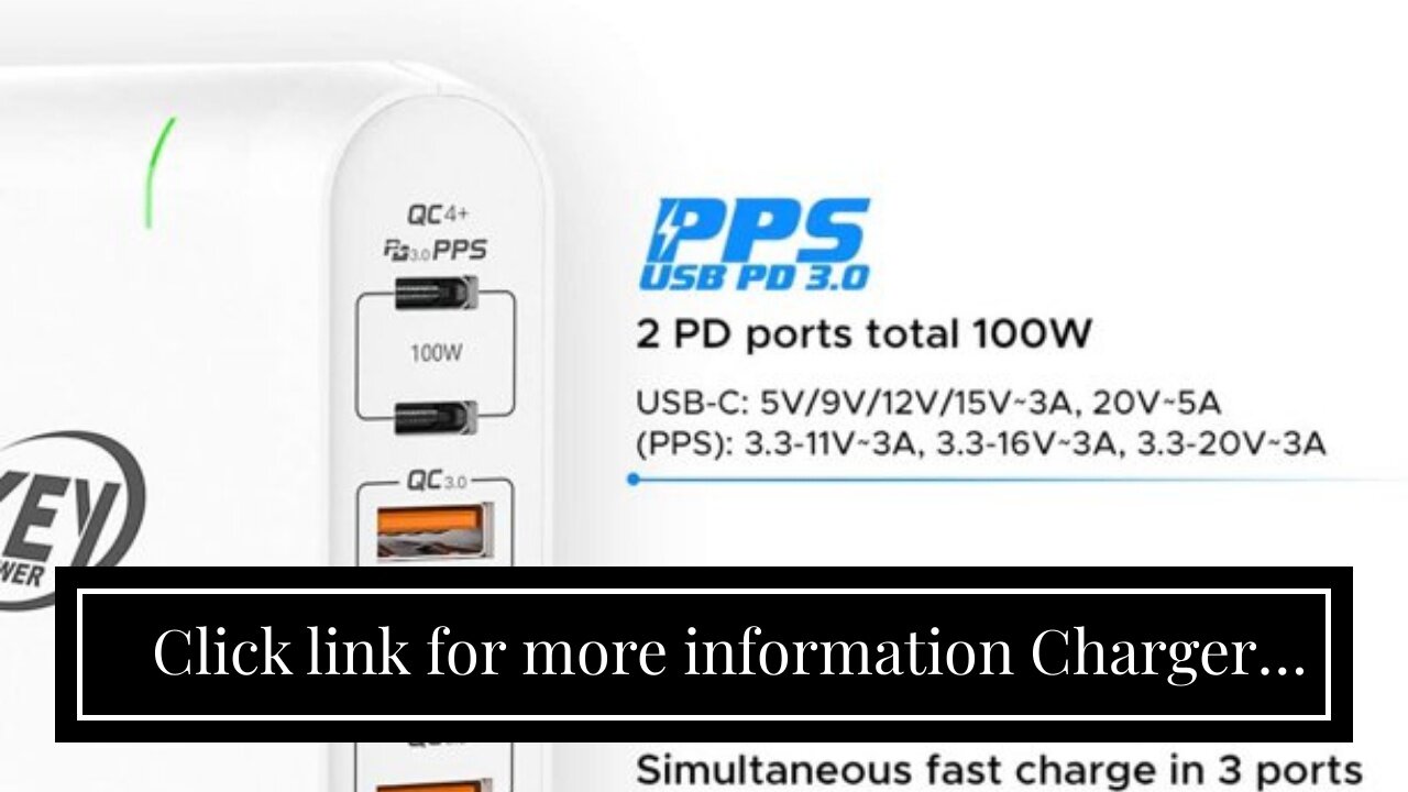 Click link for more information Charger Block 100W - 5 Port USB Charging Hub with 3 Type C and...