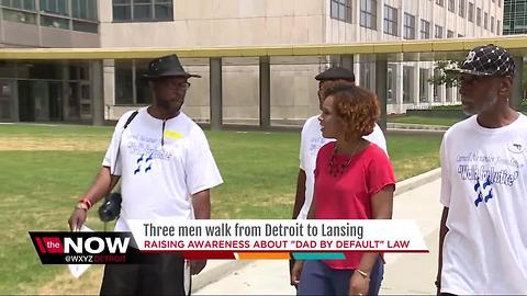 Men walking from Detroit to Lansing to protest child support laws