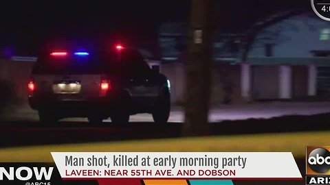 Phoenix police investigating after man shot at killed at Laveen house party