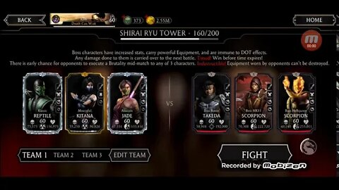 Shirai Ryu boss fight Fatal tower floor 160 / MKXI mobile