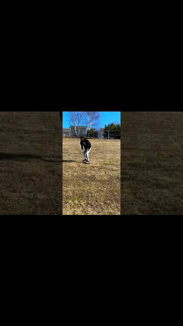 Long boarding wipe out on grass