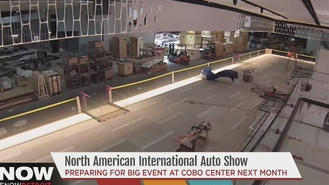 Setup underway for the auto show