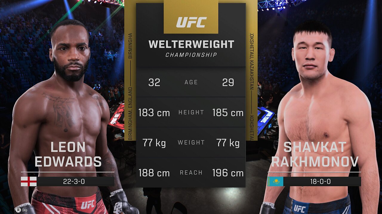 Leon Edwards Vs Shavkat Rakhmonov UFC Welterweight Championship