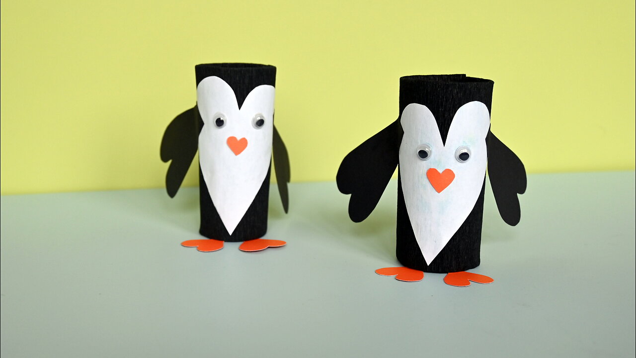 Easy Paper Penguin for Kids - DIY Simple Penguin / How to make a Penguin out of Toilet Paper Roll