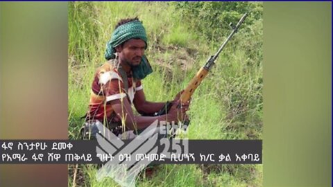 የአማራ ፋኖ ሸዋ ጠቅላይ ግዛት ዕዝ የመሀመድ ቢሆነኝ ክ/ጦር 7ለ70 ብርጌድ ቃል አቀባይ ፋኖ ስንታየሁ በአጣዬ እና ዙሪያዋ ስለነበረው ትንቅንቅ የሰጠው ቃል