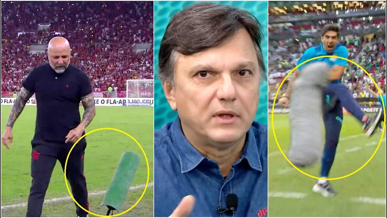 "ESSA COMPARAÇÃO é..." Sampaoli CHUTA microfone, e Mauro Cezar APONTA DIFERENÇA para Abel Ferreira