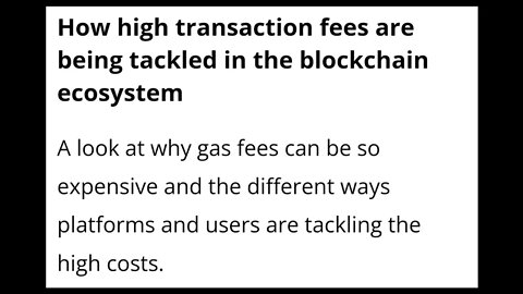 How High Transaction Fees Are Being Tackled In The Blockchain Ecosystem #cryptomash #crypto #viral