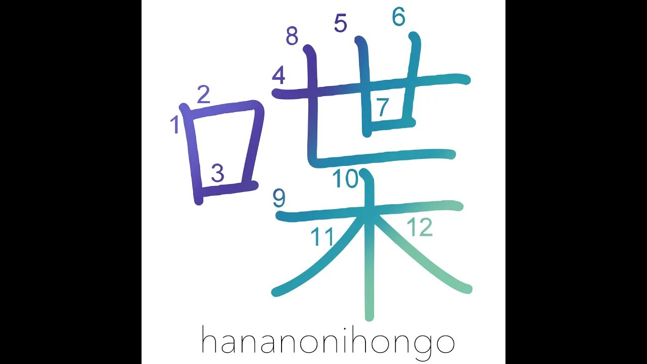 喋 - talk/chit-chat/chatter/chinwag - Learn how to write Japanese Kanji 喋 - hananonihongo.com