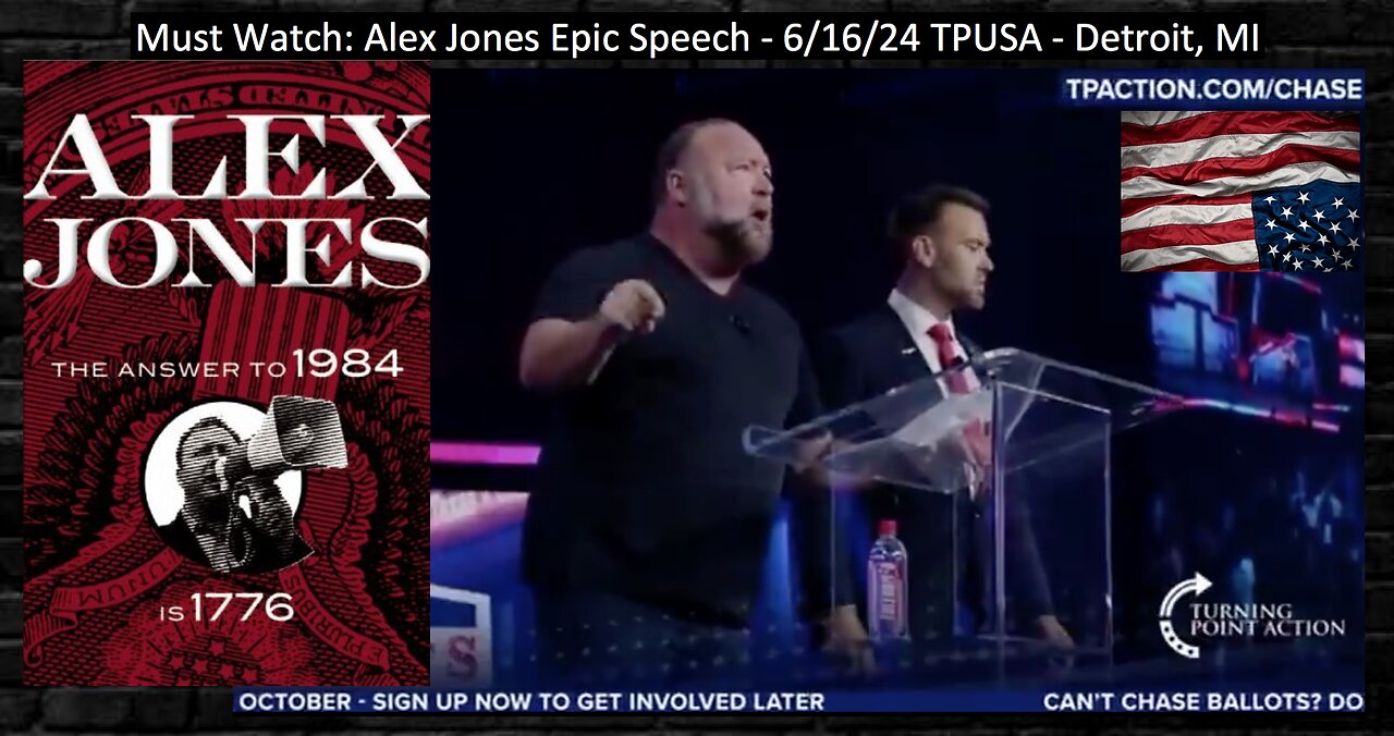 🔴🇺🇸 MUST WATCH: ALEX JONES EPIC SPEECH❗️▪️ 6/16/24 TPUSA DETROIT