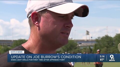 Joe Burrow performs light drills for first time since appendectomy