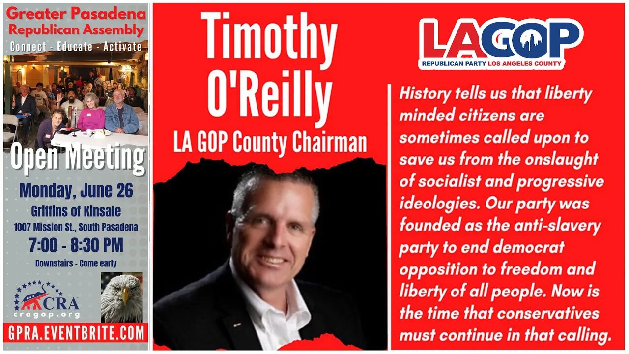 Timothy O'Reilly, chairman of LAGOP, summarizes what a Republican is and what we stand for.