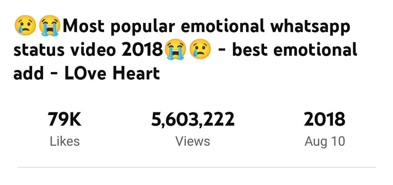 Most popular emotional whatsapp status video 2018😭😢 - best emotional add - LOve Heart