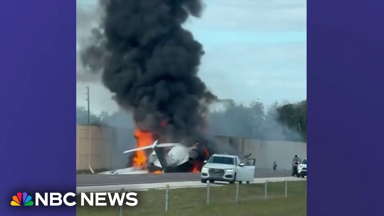 Two dead after small jet carrying five people crashes on Florida highway