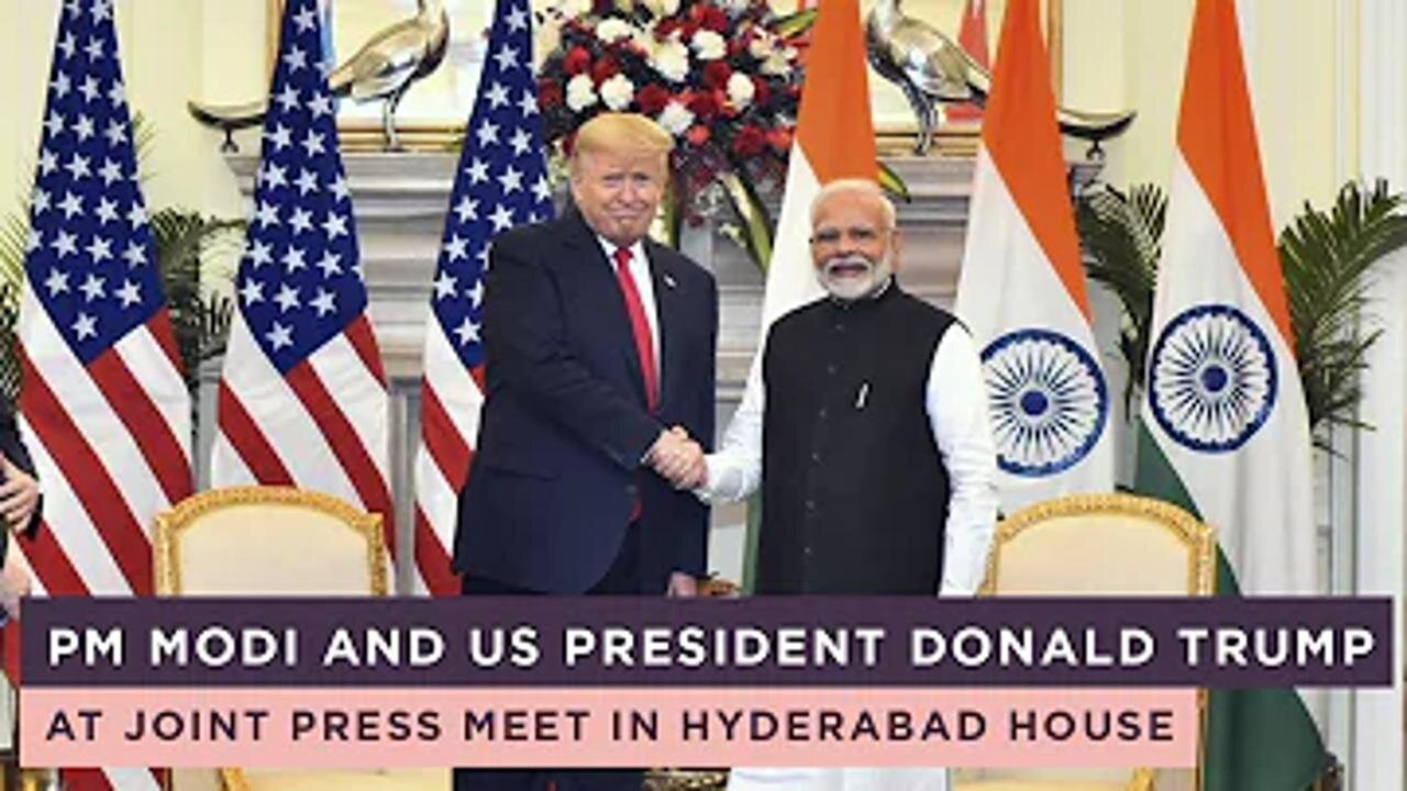 PM Modi and US President Donald Trump at Joint Press Meet in Hyderabad House