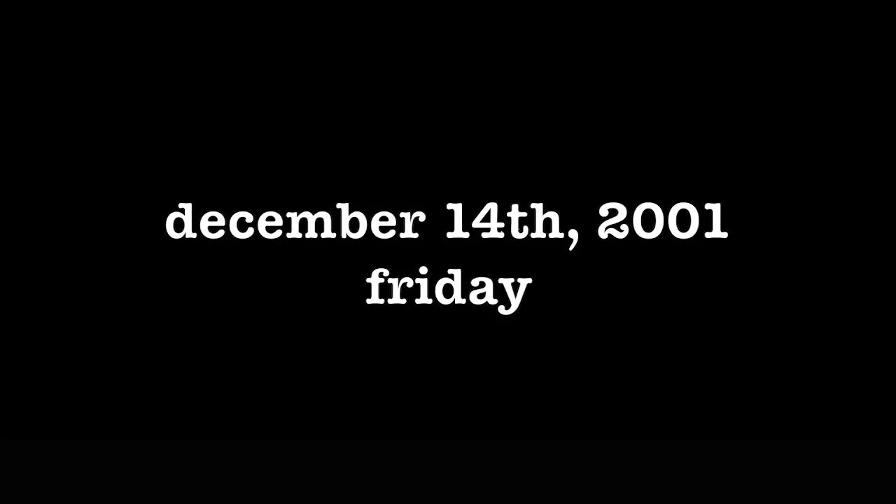 YEAR 20 [0173] DECEMBER 14TH, 2001 - FRIDAY [#thetuesdayjournals #itsalwaystuesdayatmyhouse]