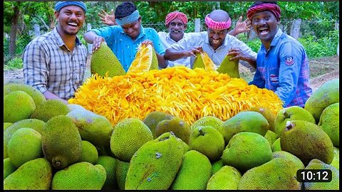 Jack Fruit Cutting And Eating | Jack Fruit Recipe Cooking in villageipe