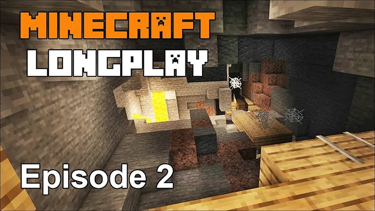 Minecraft Longplay Episode 2 - Mineshaft Exploration, Resource Gathering, and Mining (No Commentary