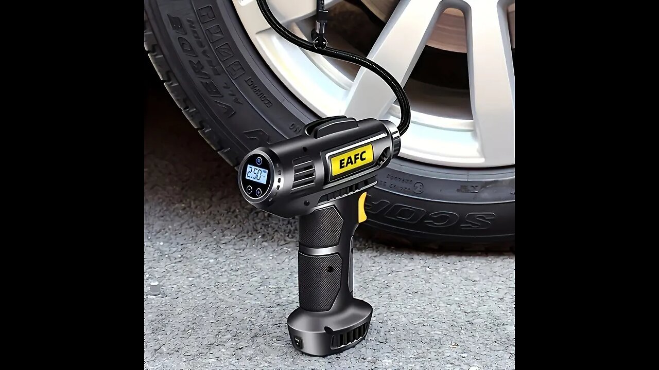 Portable Air Compressor: 150PSI Cordless Car Tire Inflator