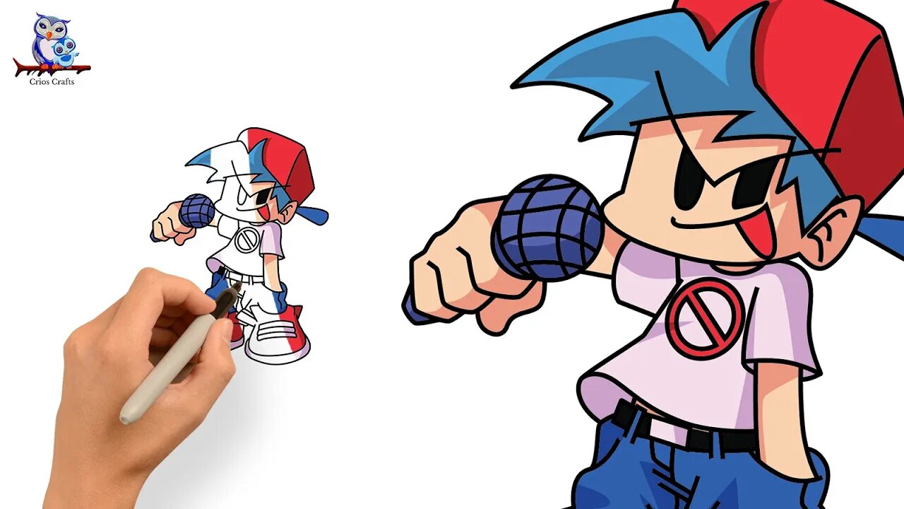 How To Draw Boyfriend Friday Night Funkin - Tutorial