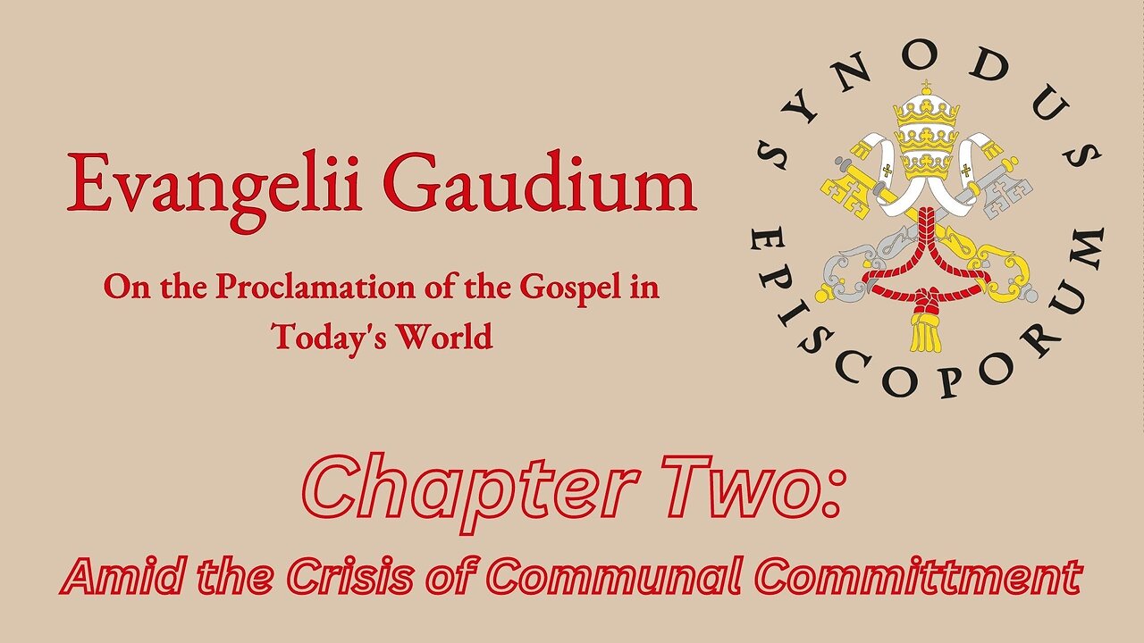 Evangelii Gaudium - Chapter 2 Amid the Crisis of Communal Commitment