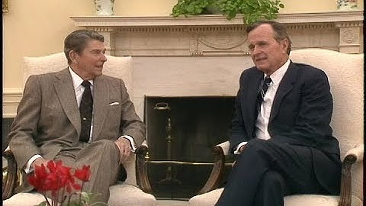 President Reagan Greets President-Elect George Bush at White House on November 9, 1988