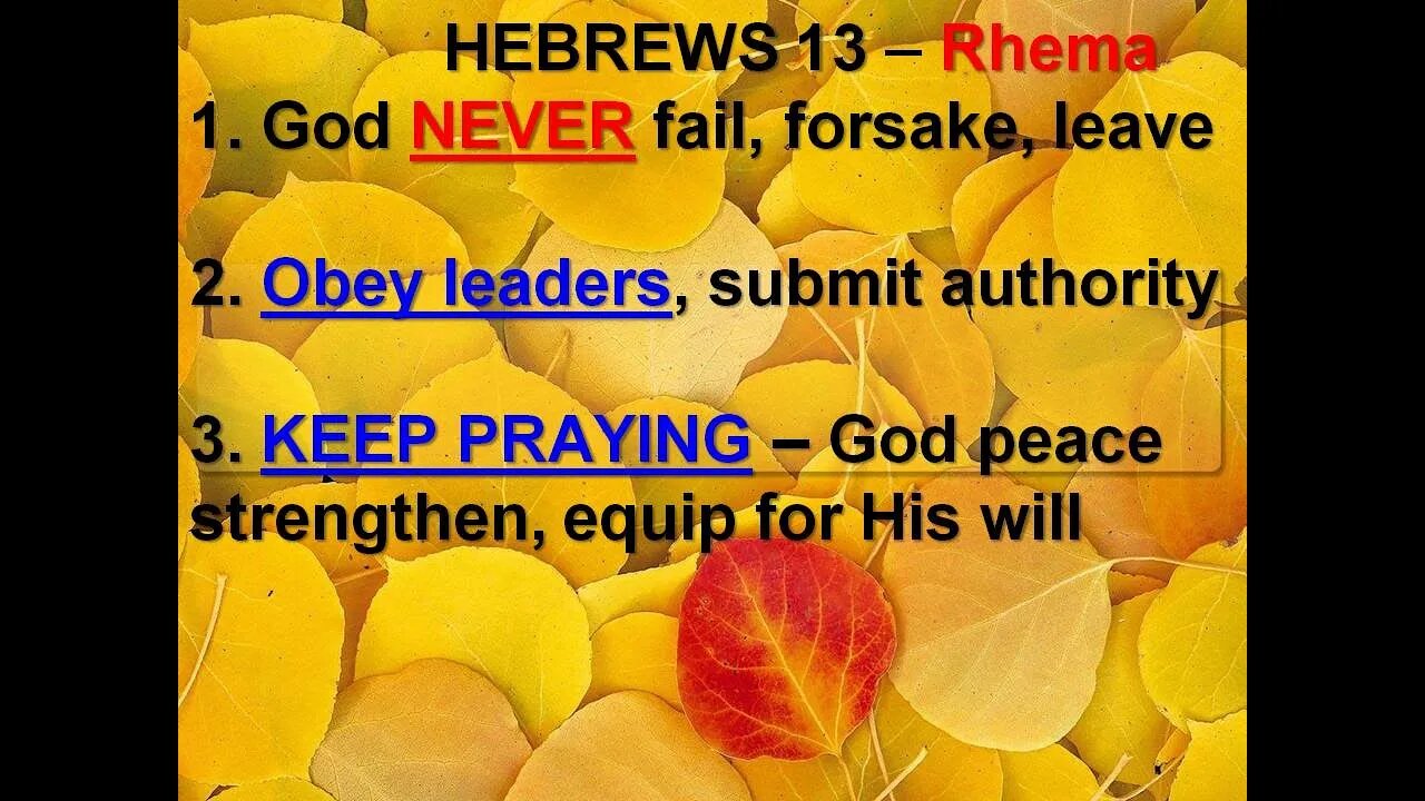 Hebrew 13 God of Peace STRENGTHEN, EQUIP - Do His WILL