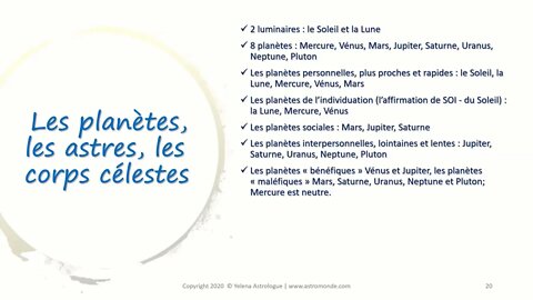 Connaître les astres et leurs groupes de base, Astro Cours n°9 #astrologie