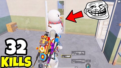 Snowman Trolling Goes WRONG in BGMI • (32 KILLS) • BGMI Gameplay