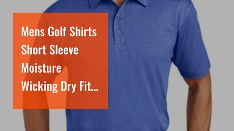 Mens Golf Shirts Short Sleeve Moisture Wicking Dry Fit Print Performance Athletic Casual Golf P...