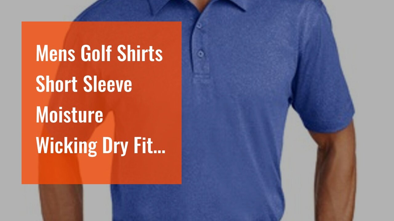 Mens Golf Shirts Short Sleeve Moisture Wicking Dry Fit Print Performance Athletic Casual Golf P...