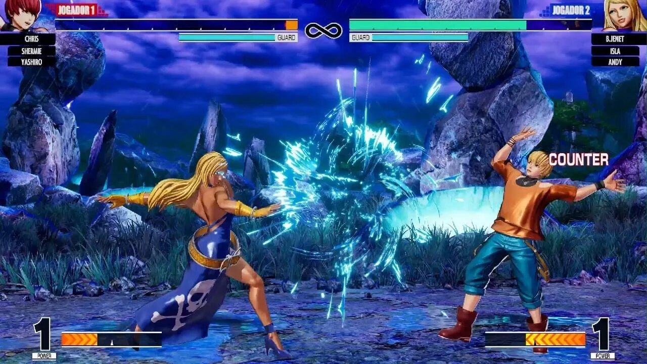 THE KING OF FIGHTERS XV CHRIS/SHERMIE/YASHIRO VS B.JENET/ISLA/ANDY