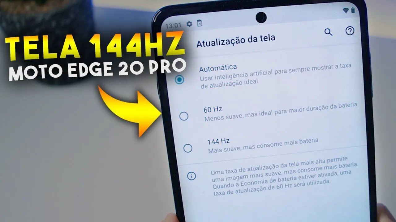 Como ATIVAR TELA DE 144Hz no Moto Edge 20 PRO