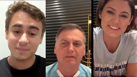 NIKOLAS, BOLSONARO E MICHELE JUNTOS EM LIVE.