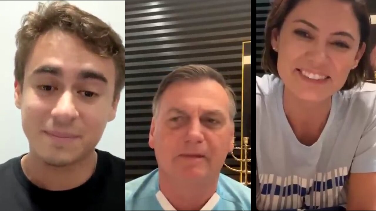 NIKOLAS, BOLSONARO E MICHELE JUNTOS EM LIVE.