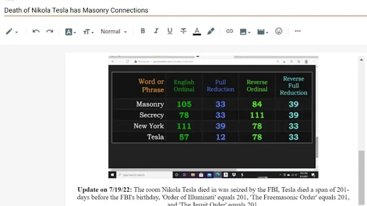 Nikola Tesla died a span of 201-days before the FBI's birthday #gematria #truth #numerology #tesla