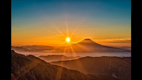 Sunrise on mountain with lovely song