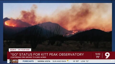 Kitt Peak evacuated due to Contreras Fire burning in Baboquivari Mountains