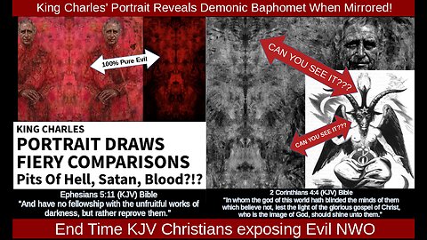 King Charles’ Portrait Reveals Demonic Baphomet When Mirrored!