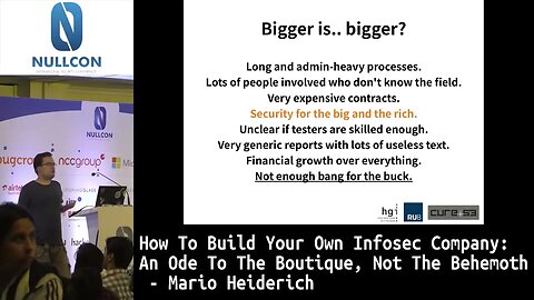 How to build your own Infosec Company Mario Heiderich