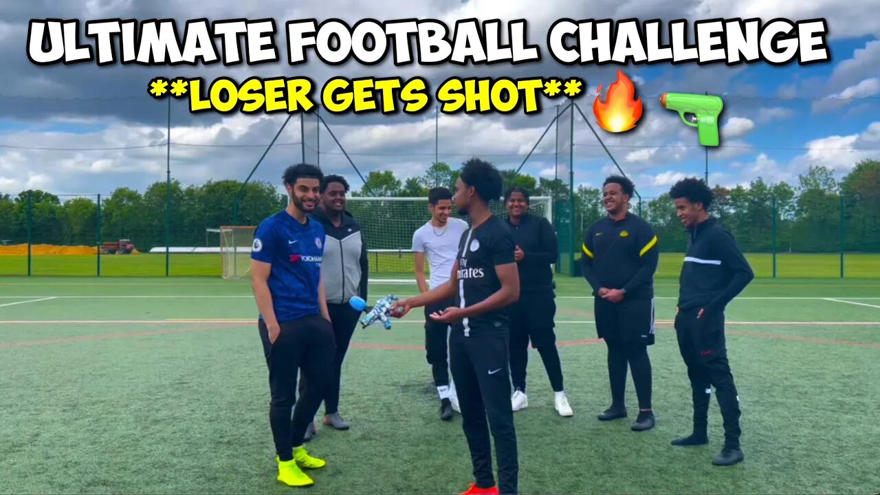 ULTIMATE FOOTBALL CHALLENGE **LOSER GETS HIT WITH GEL GUN**