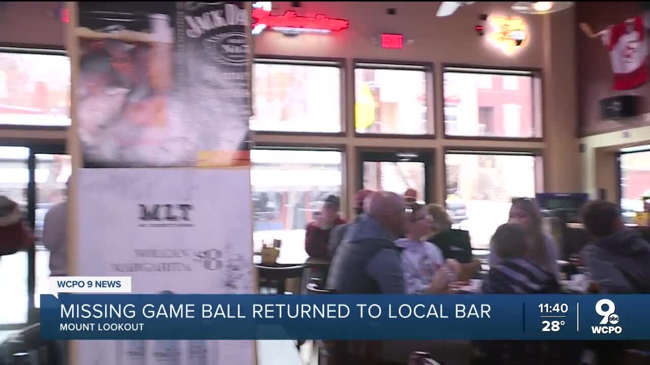 Missing Bengals game day ball returned to Mt. Lookout Tavern